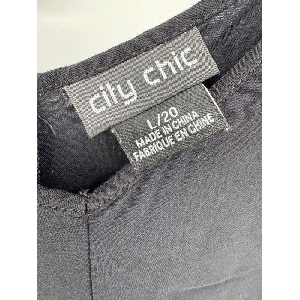 City Chic Black V Neck Strappy Maxi Dress size 20 Viscose Resort Wear - Picture 3 of 5